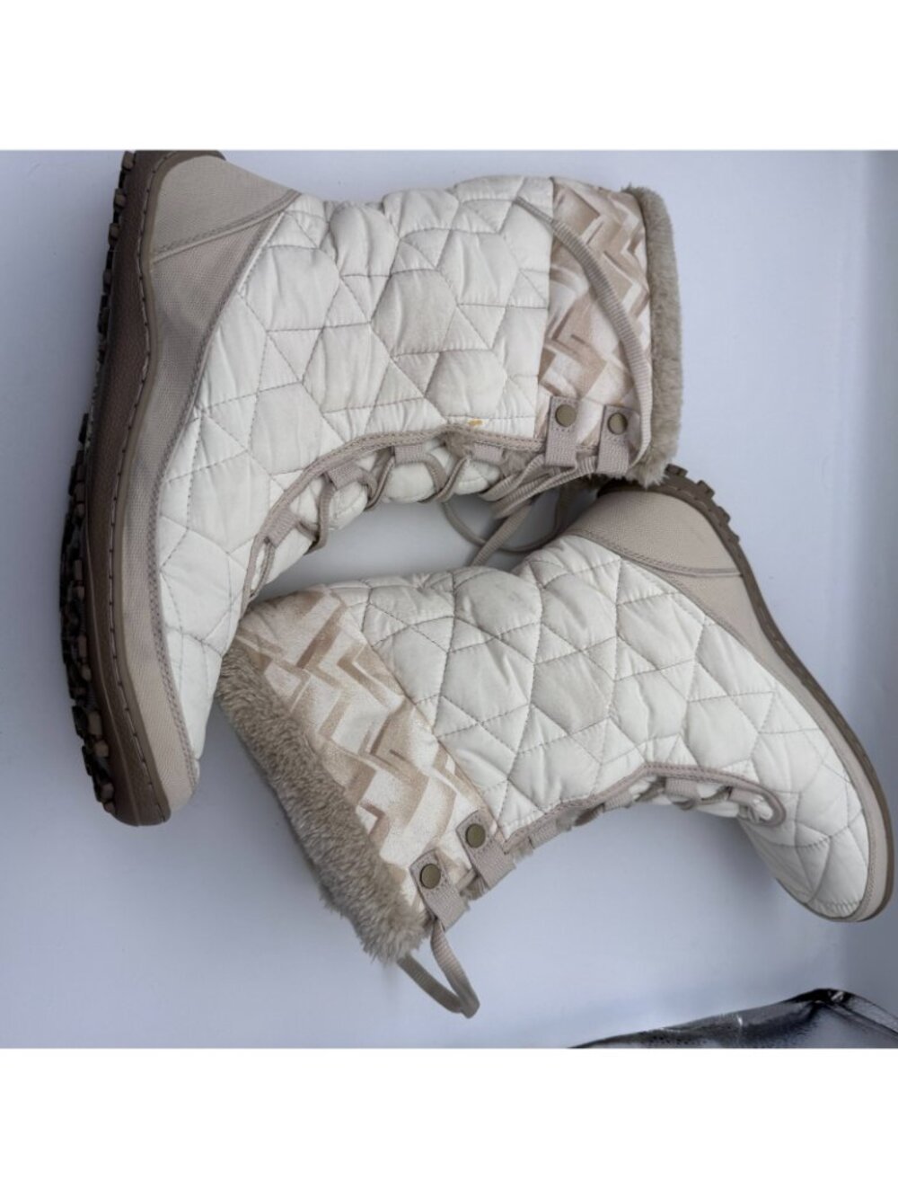 Columbia Minx Mid II Size 10 Sea Salt/Stone Omni Heat Waterproof Winter Boots - Picture 5 of 10
